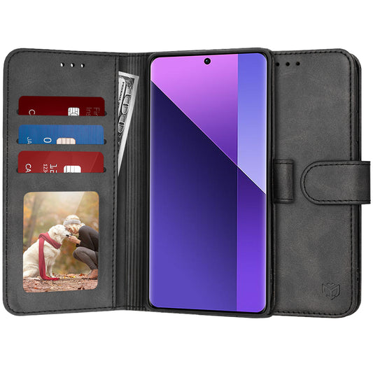 Ovitek za Xiaomi Redmi Note 13 Pro+, Techsuit, Diary Book, Črn