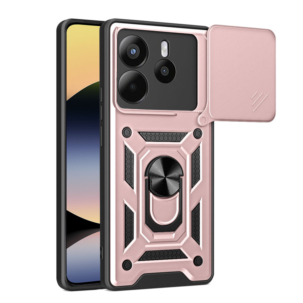 Ovitek za Xiaomi Redmi Note 14 4G (Regional), Techsuit, CamShield, Roza