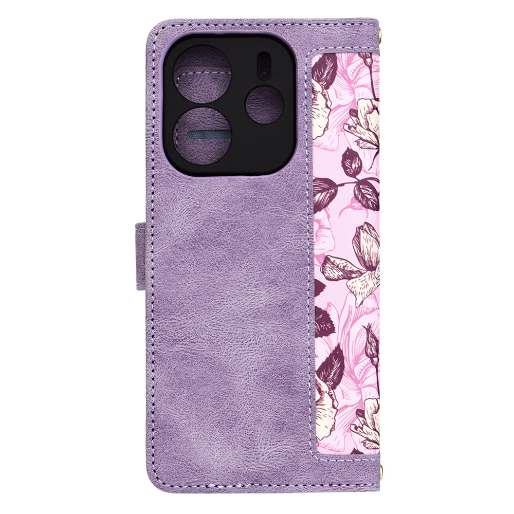 Ovitek za Xiaomi Redmi Note 14 4G (Regional), Techsuit, FlipCraft, Vijoličen