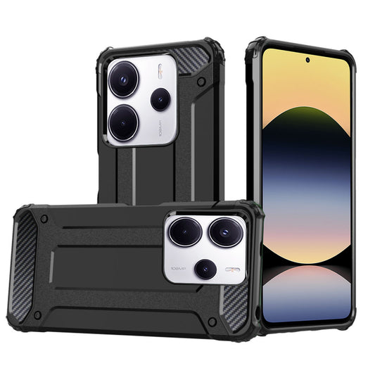 Ovitek za Xiaomi Redmi Note 14 4G (Standard), Techsuit, Hybrid Armor, Črn
