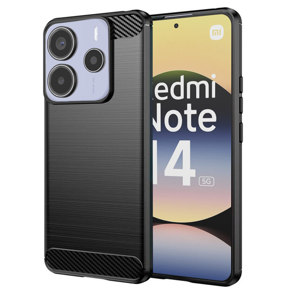 Ovitek za Xiaomi Redmi Note 14 5G, Techsuit, Karbon, Črn