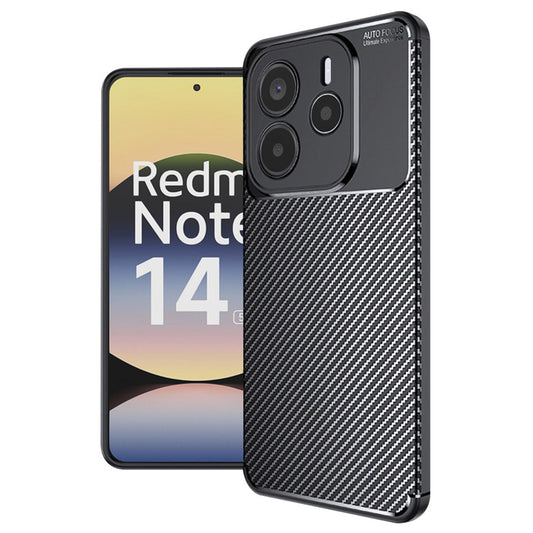 Ovitek za Xiaomi Redmi Note 14 5G, Techsuit, CarbonFiber, Črn