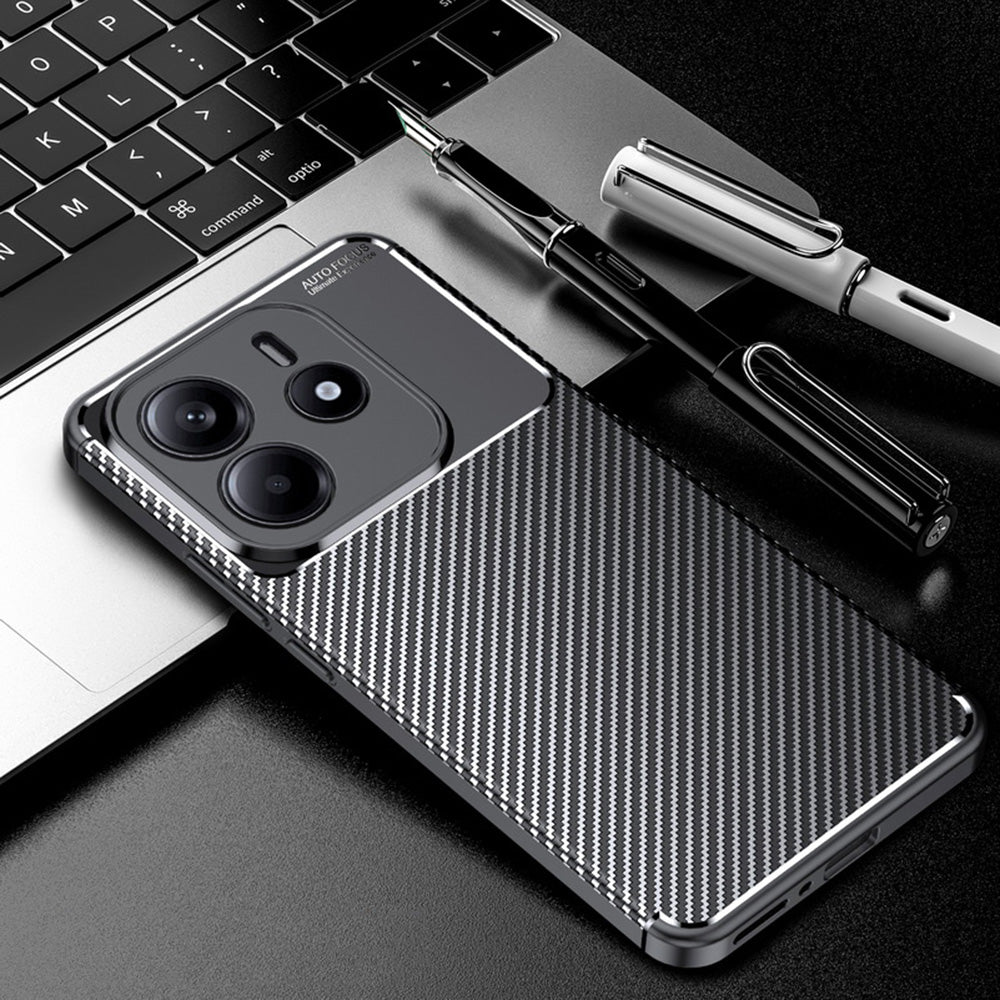 Case for Xiaomi Redmi Note 14 5G, Techsuit, CarbonFiber, Black