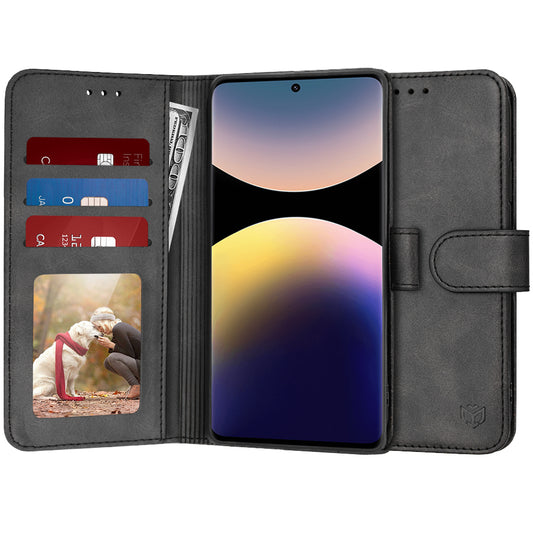 Ovitek za Xiaomi Redmi Note 14 Pro 4G, Techsuit, Diary Book, Črn