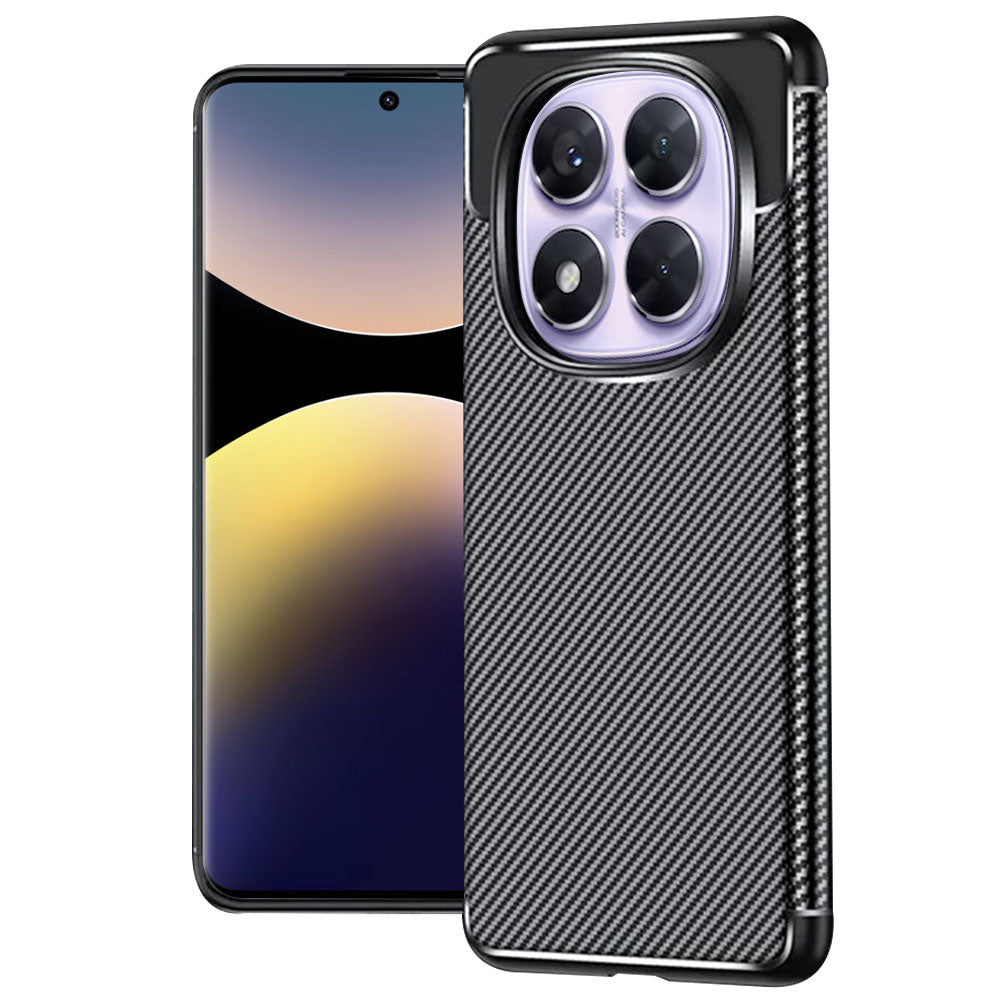 Ovitek za Xiaomi Redmi Note 14 Pro+ 5G / Note 14 Pro 5G / Poco X7, Techsuit, CarbonFiber, Črn