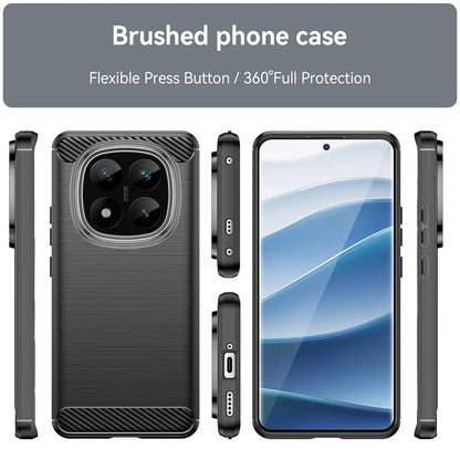 Ovitek za Xiaomi Redmi Note 14 Pro+ 5G, Techsuit, Karbon, Črn