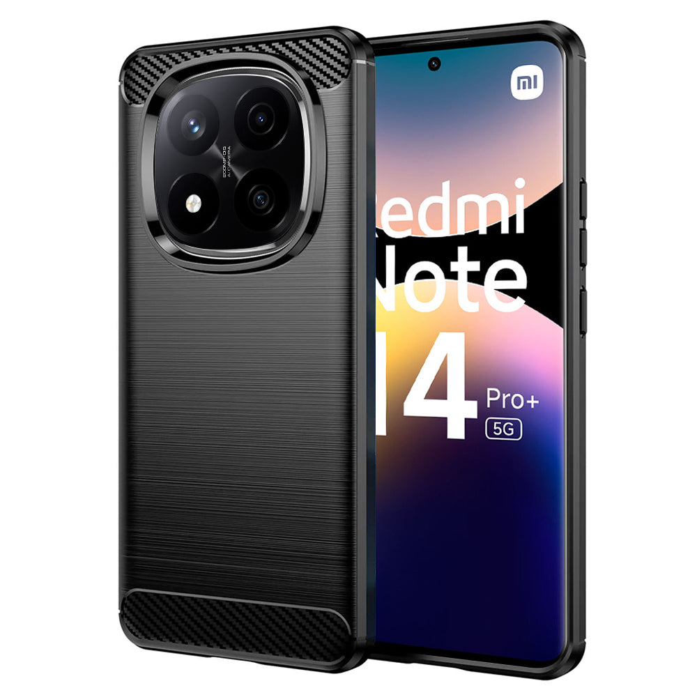 Ovitek za Xiaomi Redmi Note 14 Pro+ 5G, Techsuit, Karbon, Črn
