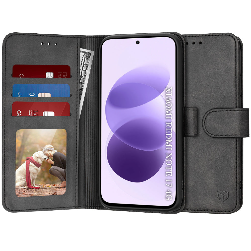 Etui za Xiaomi Redmi Note 17 4G / Note 17 5G, Techsuit, Diary Book, črnega barve