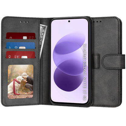 Etui za Xiaomi Redmi Note 17 4G / Note 17 5G, Techsuit, Diary Book, črnega barve