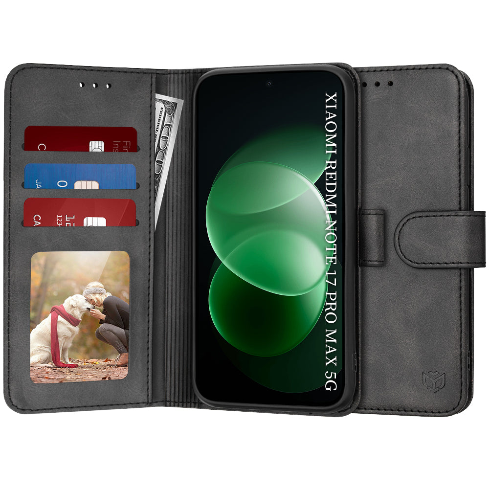 Case for Xiaomi Redmi Note 17 Pro Max, Techsuit, Diary Book, Black