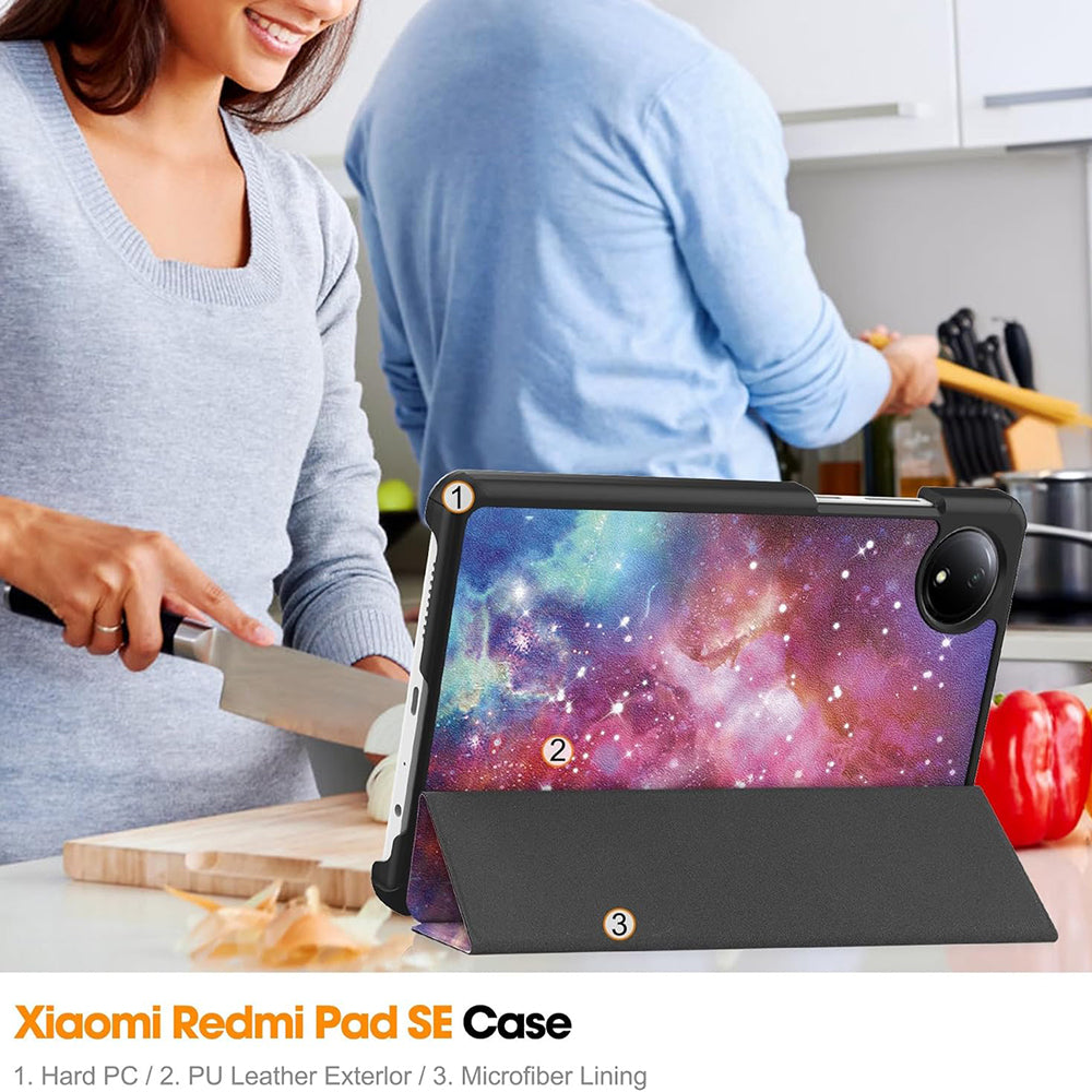 Ovitek za Xiaomi Redmi Pad SE 8.7, Techsuit, FoldPro Galaxy, večbarven