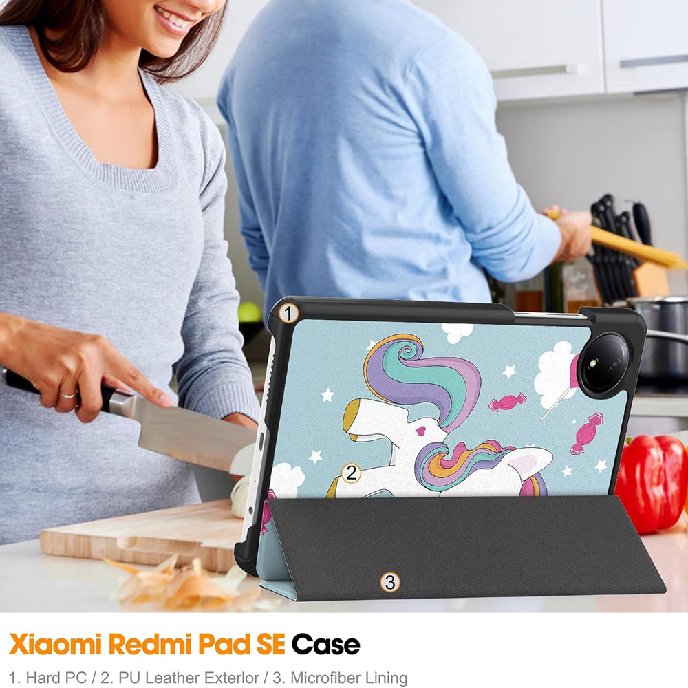 Ovitek za Xiaomi Redmi Pad SE 8.7, Techsuit, FoldPro Unicorn, večbarven