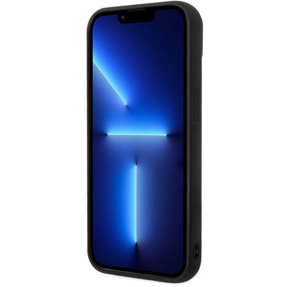 Ovitek za Apple iPhone 14 Plus, Karl Lagerfeld, Quilted Puffy Metal Logo, črn