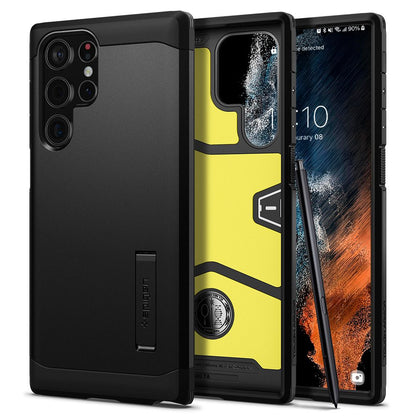 Ovitek za Samsung Galaxy S22 Ultra 5G S908, Spigen, Tough Armor, črn ACS03923