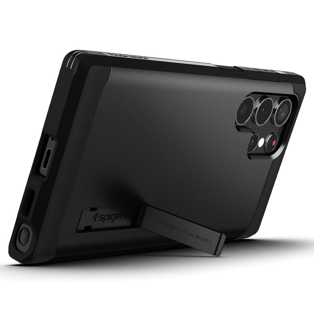 Ovitek za Samsung Galaxy S22 Ultra 5G S908, Spigen, Tough Armor, črn ACS03923