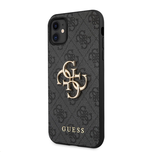 Ovitek za Apple iPhone 11, Guess, 4G Metal Logo, Siv