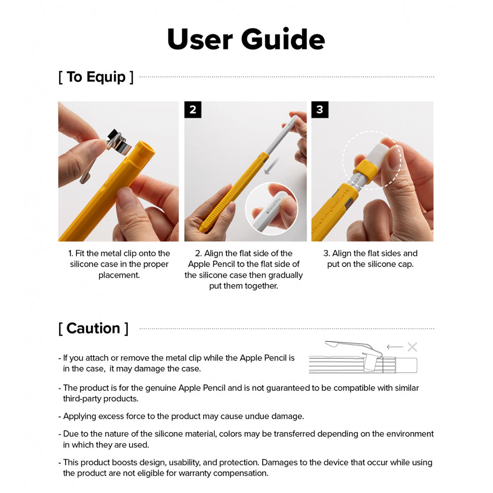 Ovitek Ringke Drafting za Apple Pencil Pro / Pencil (Generacija 2), Bel
