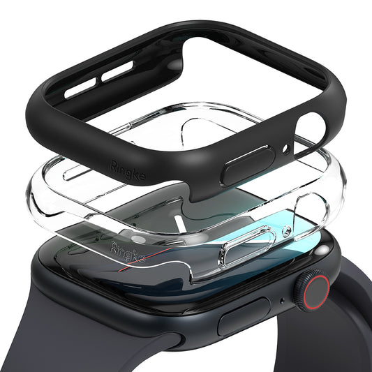 Ovitek Ringke Slim za Apple Watch Series 10 / 11 42mm, komplet 2 kosa, mat črn / prozoren