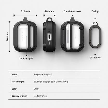 Ovitek Ringke UX za Apple AirPods Pro 3, Prozoren