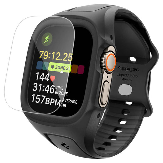 Ovitek Spigen Liquid Air Pro z zaščito zaslona za Apple Watch Ultra Series, mat črn ACS11416