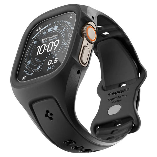 Ovitek Spigen Liquid Air Pro z zaščito zaslona za Apple Watch Ultra Series, mat črn ACS11416