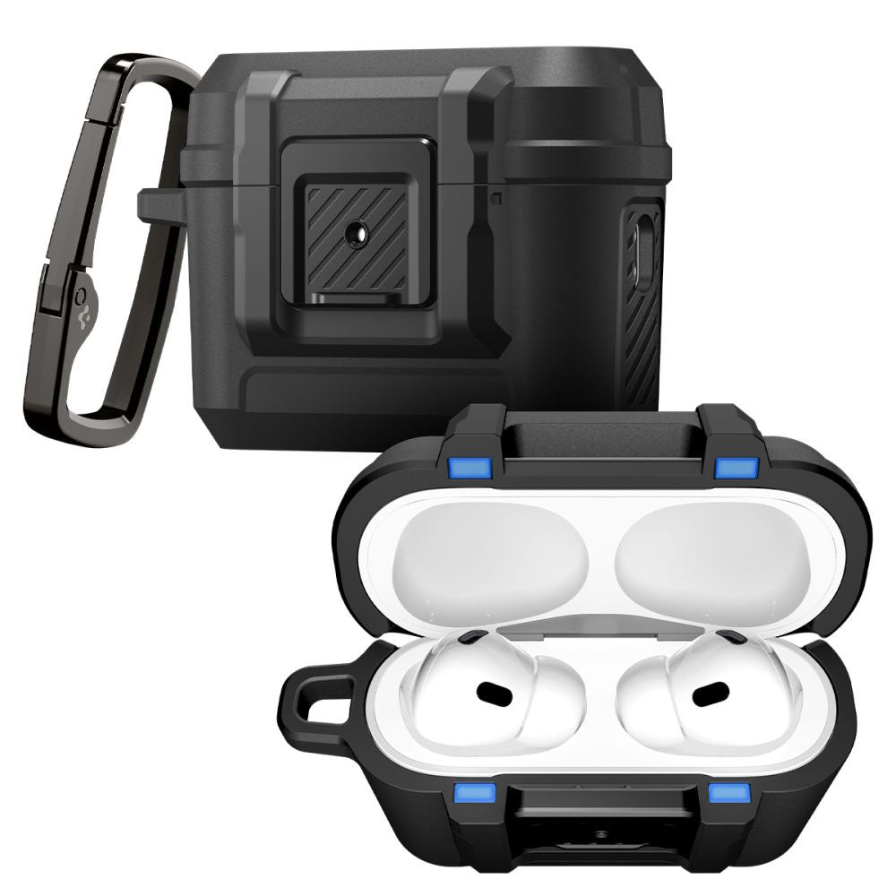Ovitek Spigen Lock Fit za Apple AirPods Pro 3, Mat Črn