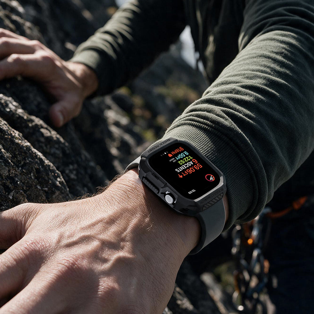 Ovitek Spigen Rugged Armor za Apple Watch Series 12 46mm, mat črn ACS11886