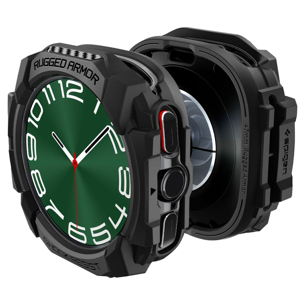 Ovitek Spigen Rugged Armor za Samsung Galaxy Watch Ultra, črn