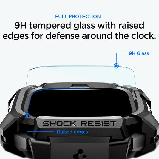 Spigen Rugged Armor Pro ovitek z zaščito zaslona za Apple Watch Ultra Series, črn ACS12053