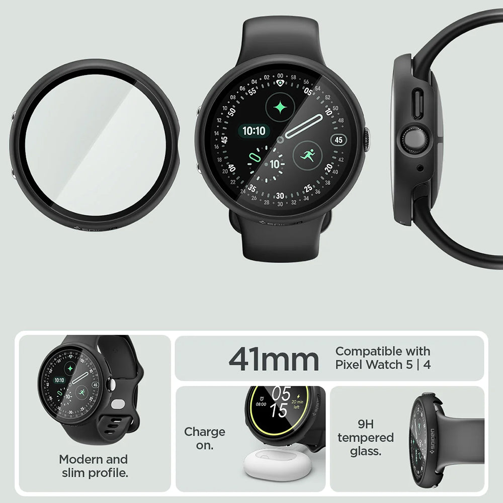 Ohišje Spigen Thin Fit 360 za Google Pixel Watch 41 mm Series, črno ACS11750