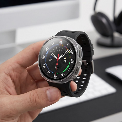 Ovitek Tech-Protect Defense za Samsung Galaxy Watch 9 / Watch8 44mm, komplet 2 kosa, črna / prozorna