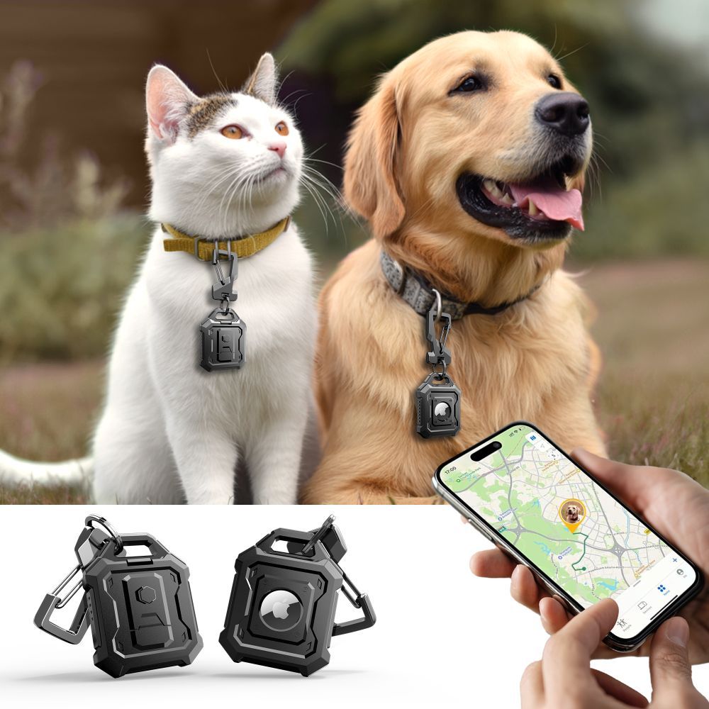 Ovitek Tech-Protect Kevlar Pro za Apple AirTag, Črn