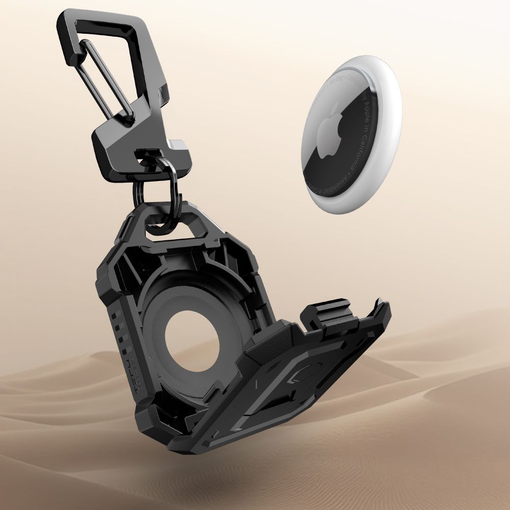 Ovitek Tech-Protect Kevlar Pro za Apple AirTag, Črn