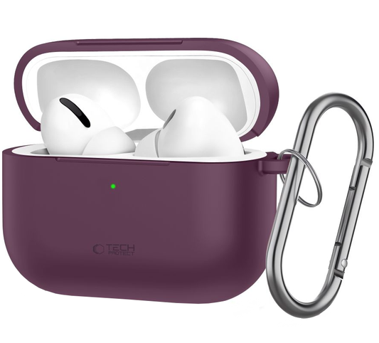Tech-Protect silikonski ovitek s kavljem za Apple AirPods Pro 3, bordo rdečega odtenka