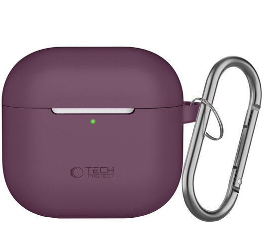 Etui Tech-Protect Silicone Hook za Apple AirPods 4 / AirPods 5, bordo rdeče barve.