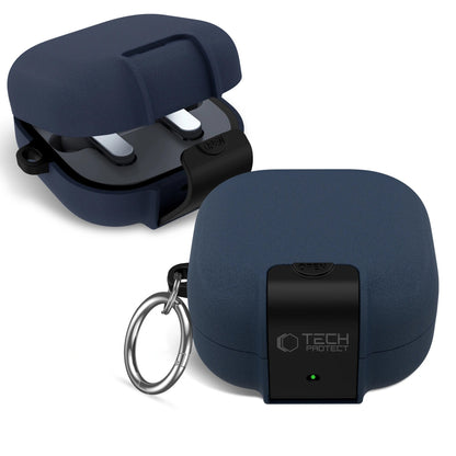 Ovitek Tech-Protect Slim Hook za Samsung Galaxy Buds4 / Buds4 Pro, Mornarsko modra