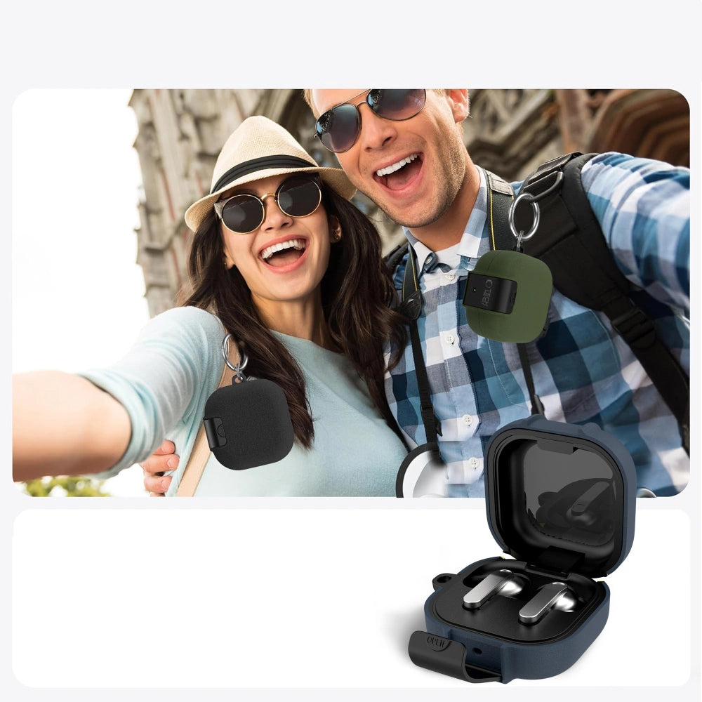 Ovitek Tech-Protect Slim Hook za Samsung Galaxy Buds4 / Buds4 Pro, Mornarsko modra