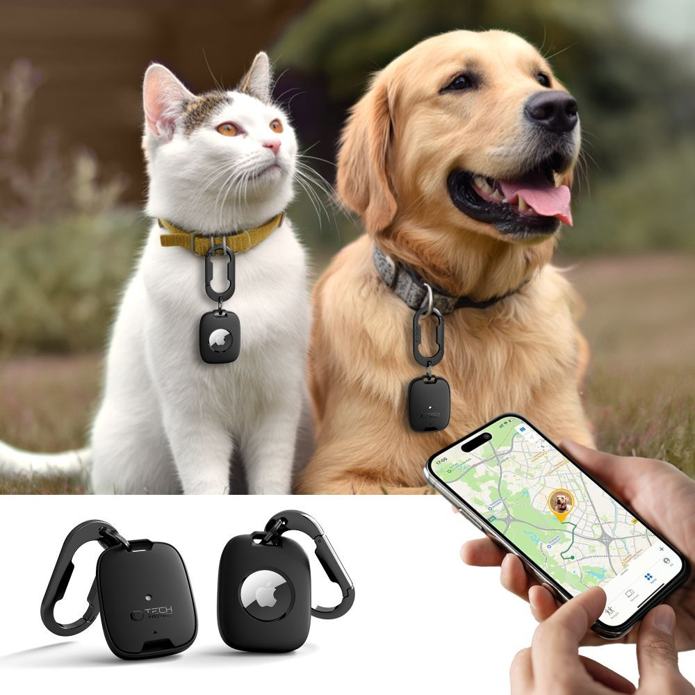 Ovitek Tech-Protect Velar za Apple AirTag, Črn