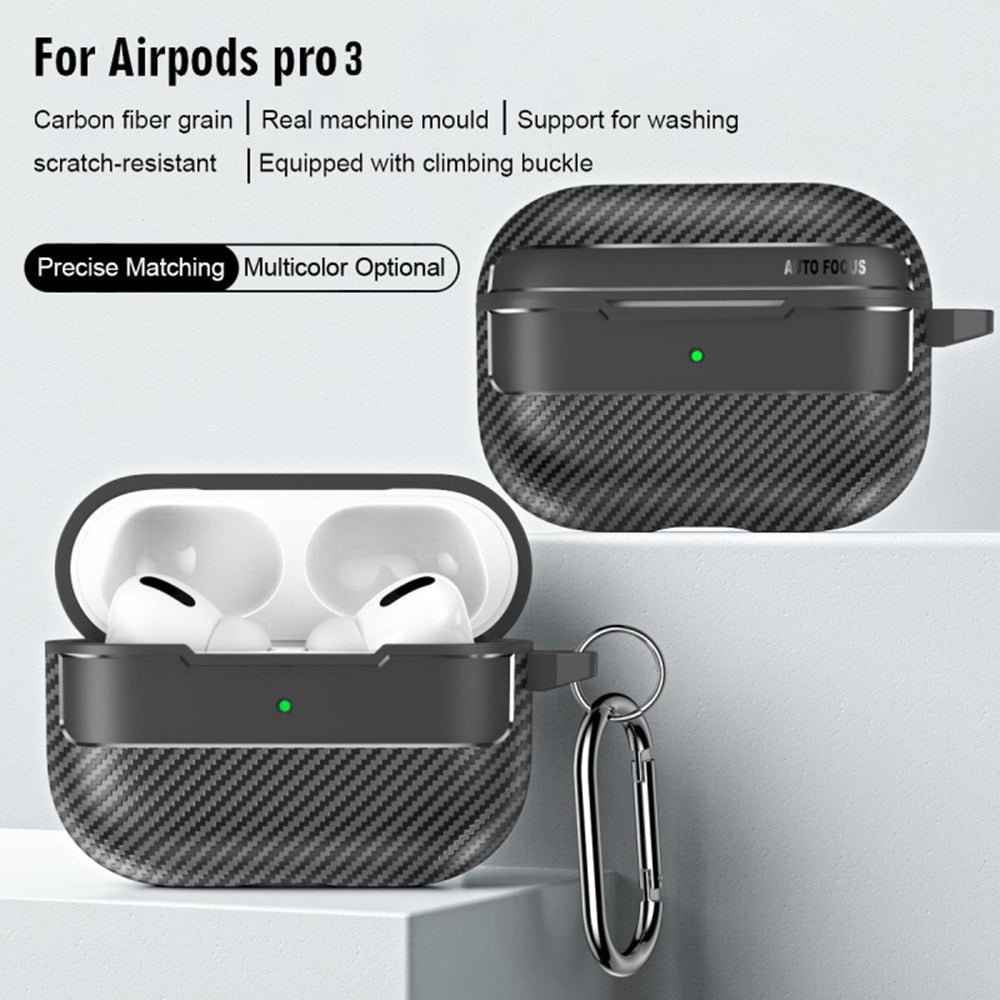 Ovitek Techsuit CarbonFiber za Apple AirPods Pro 3, črn