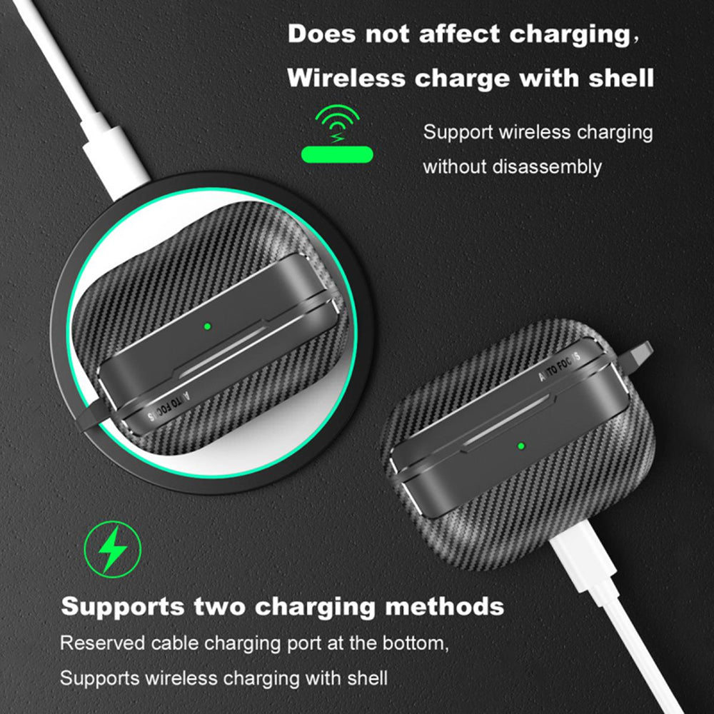 Ovitek Techsuit CarbonFiber za Apple AirPods Pro 3, črn