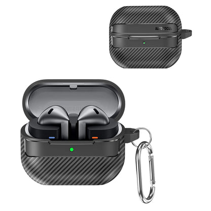 Ovitek Techsuit CarbonFiber za Samsung Galaxy Buds3 FE / Buds3 Pro / Buds3, Črn