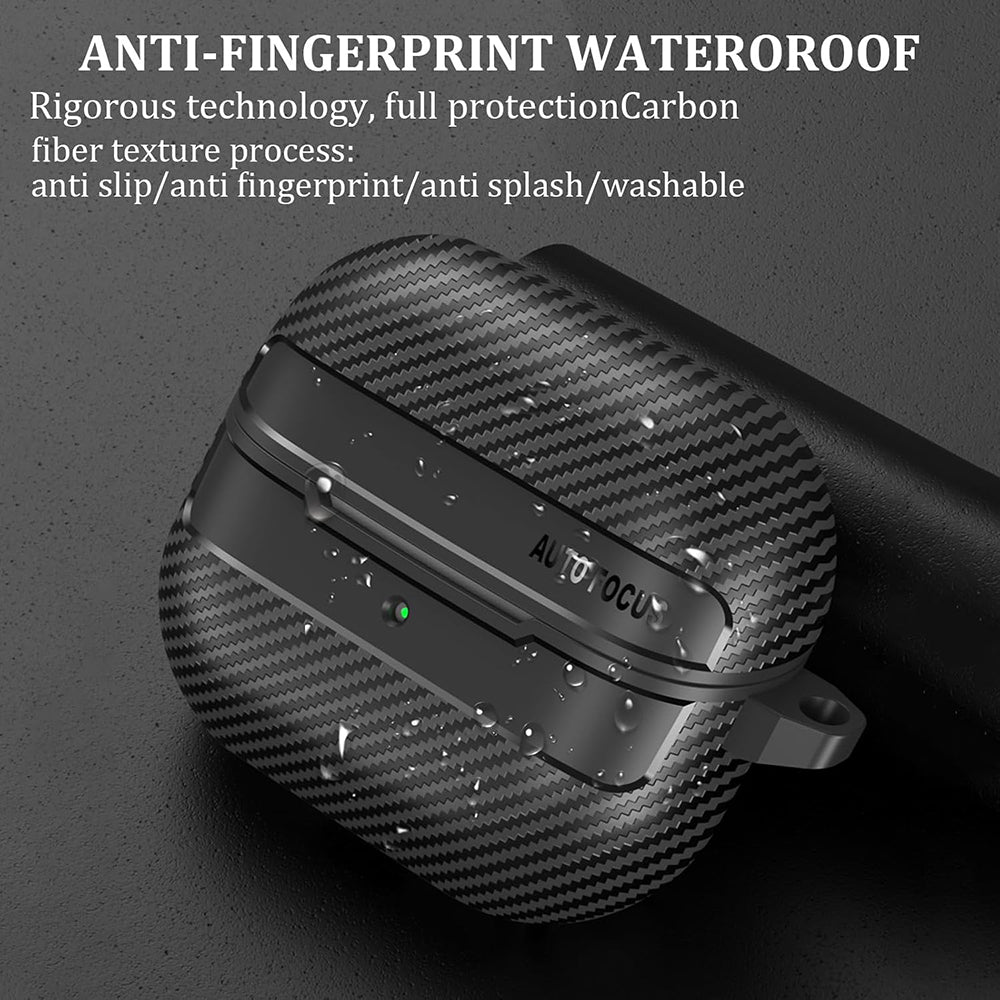 Ovitek Techsuit CarbonFiber za Samsung Galaxy Buds3 FE / Buds3 Pro / Buds3, Črn