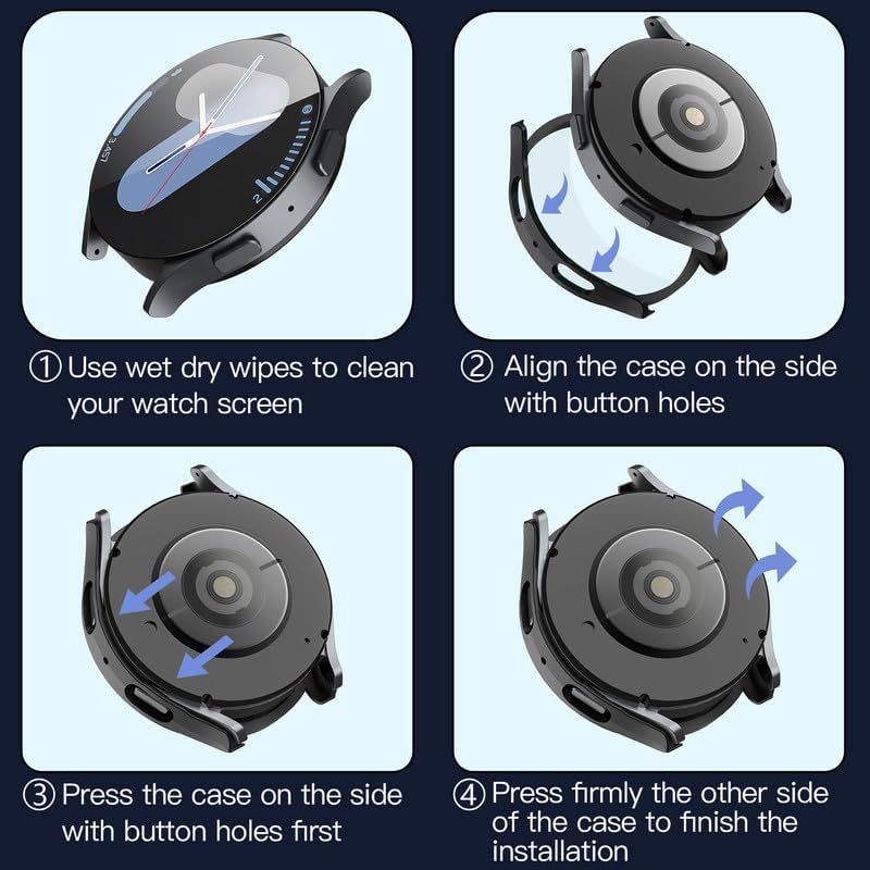 Ovitek Techsuit Defense360 Pro za Samsung Galaxy Watch7 44mm, črn