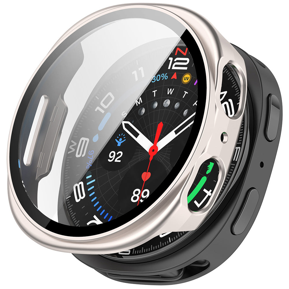 Techsuit Defense360 Pro Case for Samsung Galaxy Watch9 / Watch8 40mm, Pearl Silver