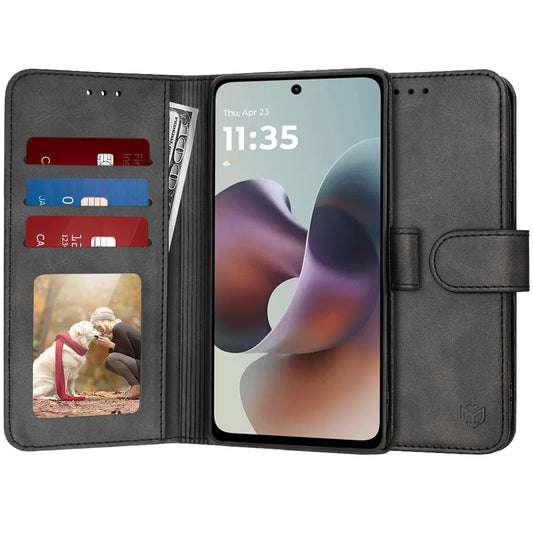 Ovitek za Motorola Moto G56, Techsuit, Diary Book, Črn