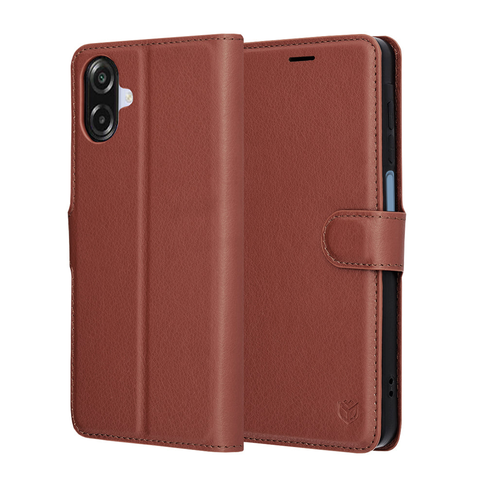 Ovitek za Samsung Galaxy A07 4G A075, Techsuit, usnjen folio, rjav