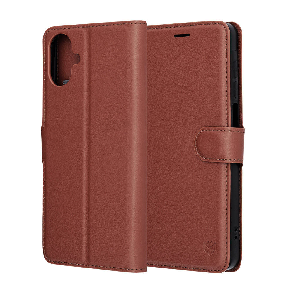 Ovitek za Samsung Galaxy A07 4G A075, Techsuit, usnjen folio, rjav