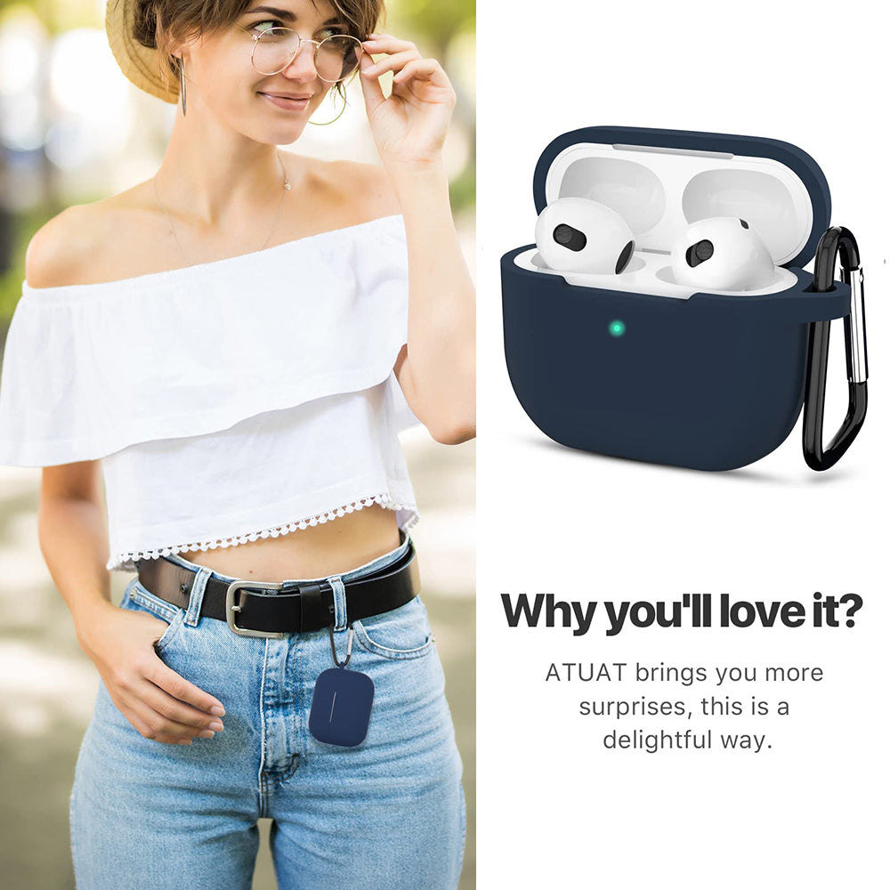 Ovitek Techsuit Silikon za Apple AirPods 3, Temno modra