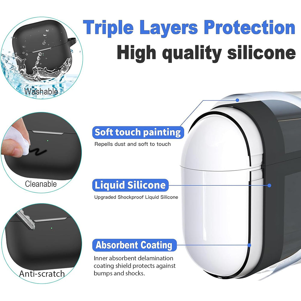 Ovitek Techsuit Silicone za Huawei FreeClip 2, Črn