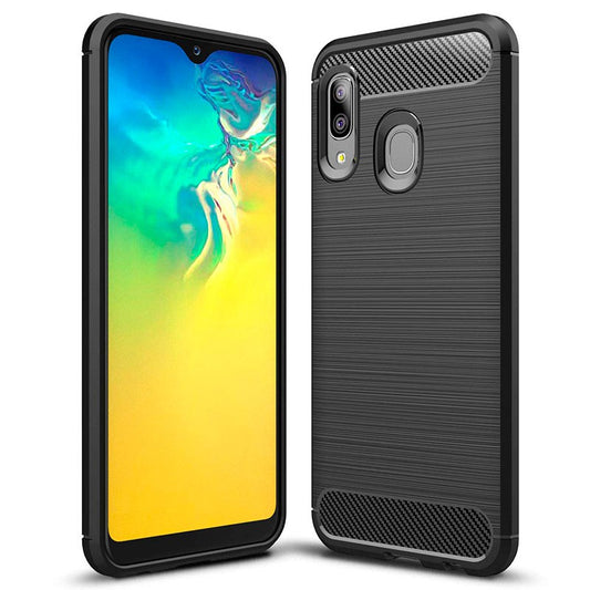 Ovitek za Samsung Galaxy A20e A202, ogljik, črn